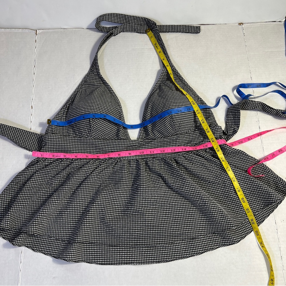 J. Crew Navy and White Gingham Halter Peplum Bikini - Picture 12 of 15